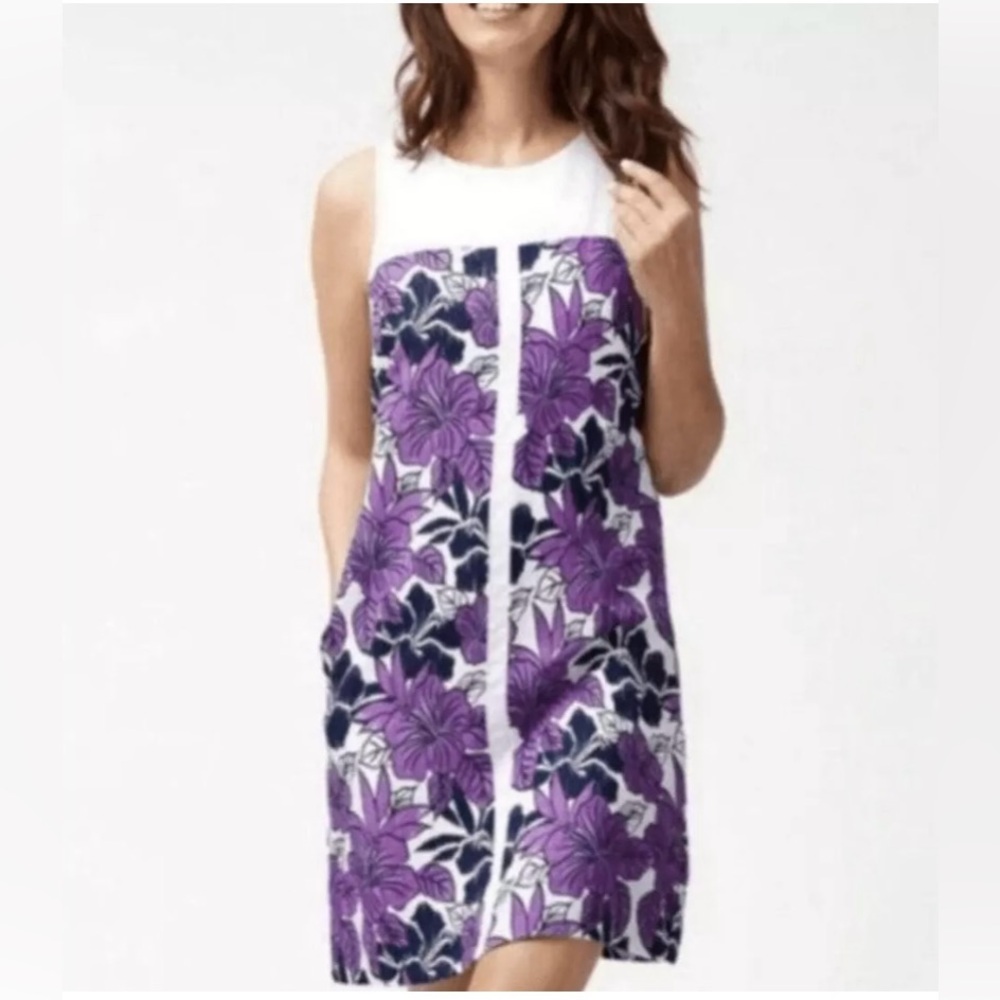 Tommy Bahama Purple Floral Sleeveless Shift Dress